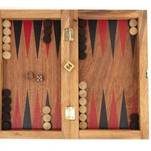 All Wood Backgammon/Checkers Travel Set