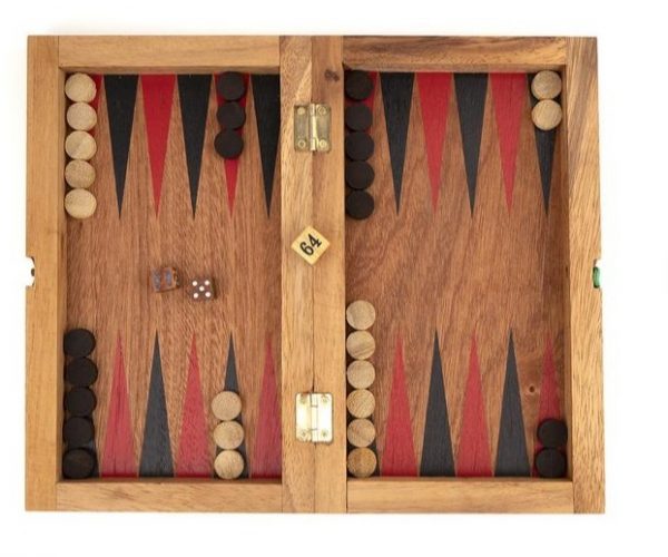 All Wood Backgammon/Checkers Travel Set
