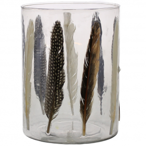 Feather Hurricane Lamp/Vase