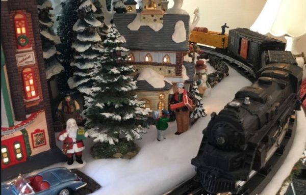BoP's Live Snow Village Train in the Fiction Barn